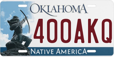 OK license plate 400AKQ