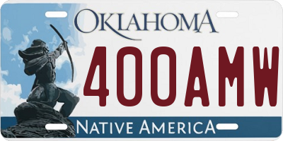 OK license plate 400AMW