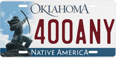 OK license plate 400ANY