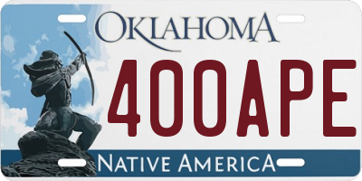OK license plate 400APE