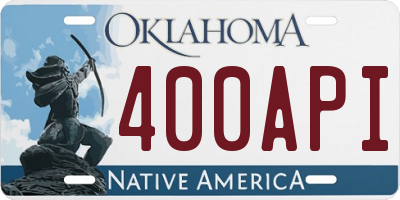 OK license plate 400API