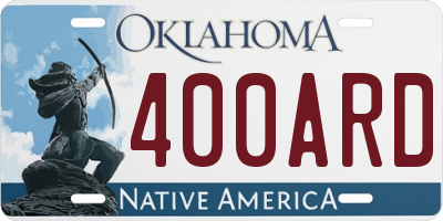 OK license plate 400ARD