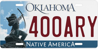 OK license plate 400ARY