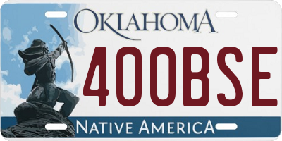 OK license plate 400BSE