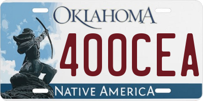 OK license plate 400CEA