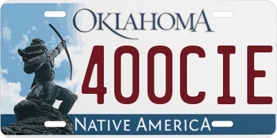 OK license plate 400CIE
