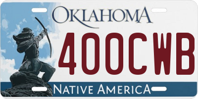 OK license plate 400CWB