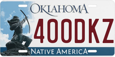 OK license plate 400DKZ