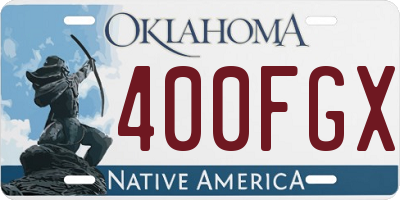 OK license plate 400FGX