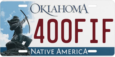 OK license plate 400FIF