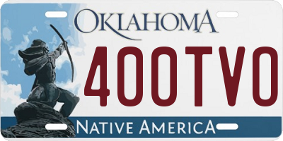 OK license plate 400TVO