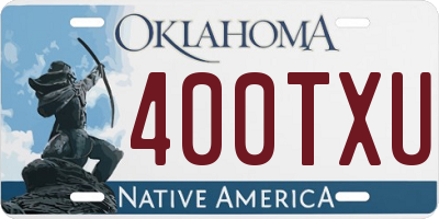 OK license plate 400TXU