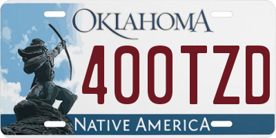 OK license plate 400TZD