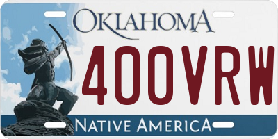 OK license plate 400VRW