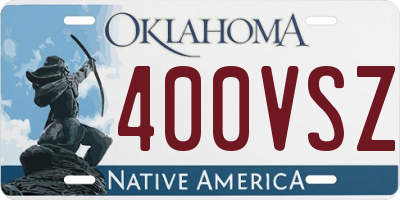 OK license plate 400VSZ