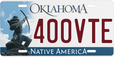 OK license plate 400VTE