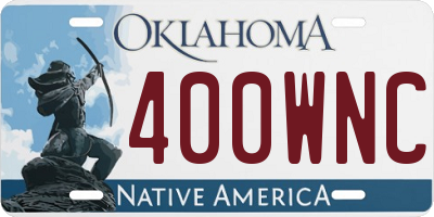 OK license plate 400WNC