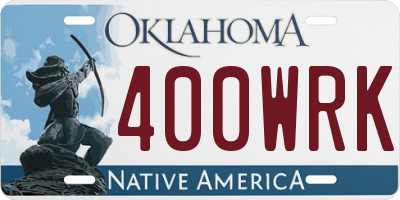 OK license plate 400WRK