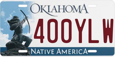 OK license plate 400YLW
