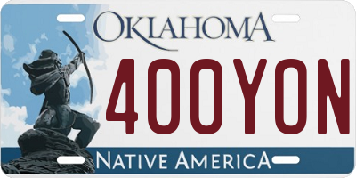 OK license plate 400YON