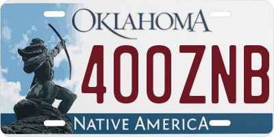 OK license plate 400ZNB