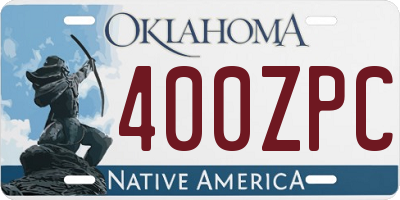 OK license plate 400ZPC