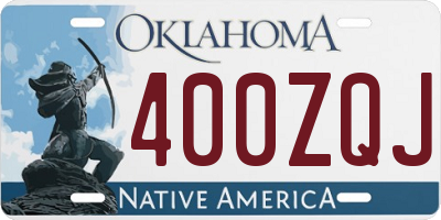 OK license plate 400ZQJ