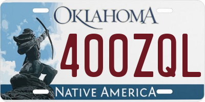 OK license plate 400ZQL
