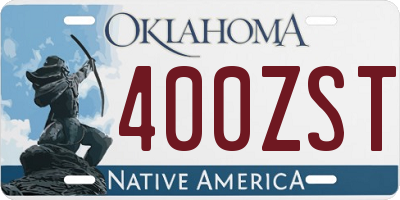 OK license plate 400ZST