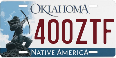 OK license plate 400ZTF