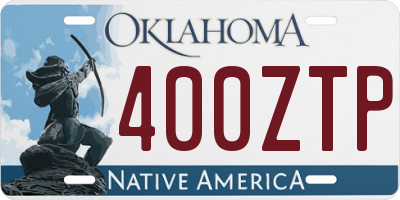 OK license plate 400ZTP