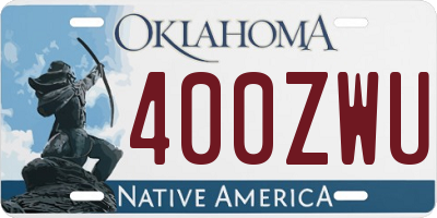 OK license plate 400ZWU
