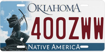 OK license plate 400ZWW