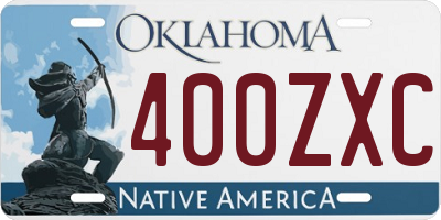 OK license plate 400ZXC