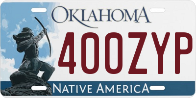 OK license plate 400ZYP