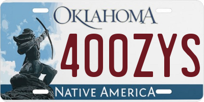OK license plate 400ZYS