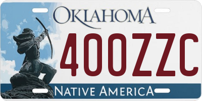 OK license plate 400ZZC