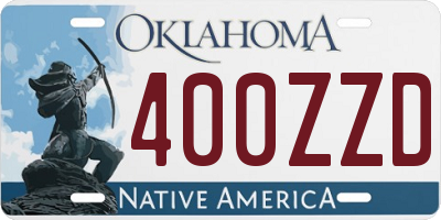 OK license plate 400ZZD