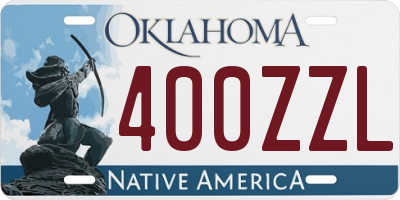 OK license plate 400ZZL