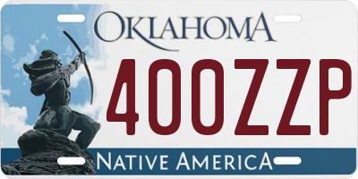 OK license plate 400ZZP