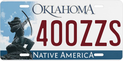 OK license plate 400ZZS