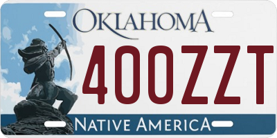 OK license plate 400ZZT