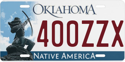 OK license plate 400ZZX