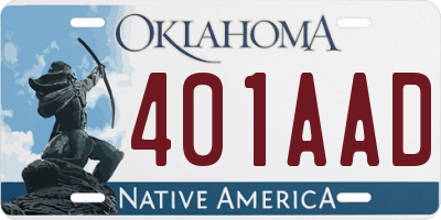 OK license plate 401AAD