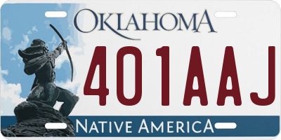 OK license plate 401AAJ