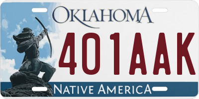 OK license plate 401AAK