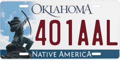 OK license plate 401AAL