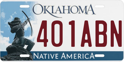 OK license plate 401ABN