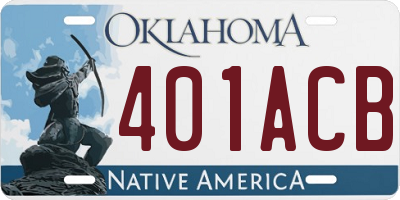 OK license plate 401ACB