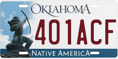 OK license plate 401ACF